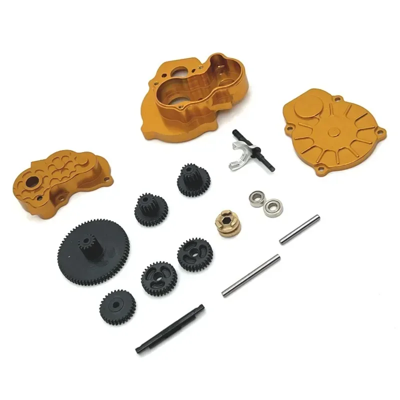 Aluminiowa osłona przekładni + zestaw przekładni do FMS 1/24 FCX24 POWER WAGON 1/24 FCX18 Lemur, UNIMOG, K5 BLAZER, MAX SMASHER
