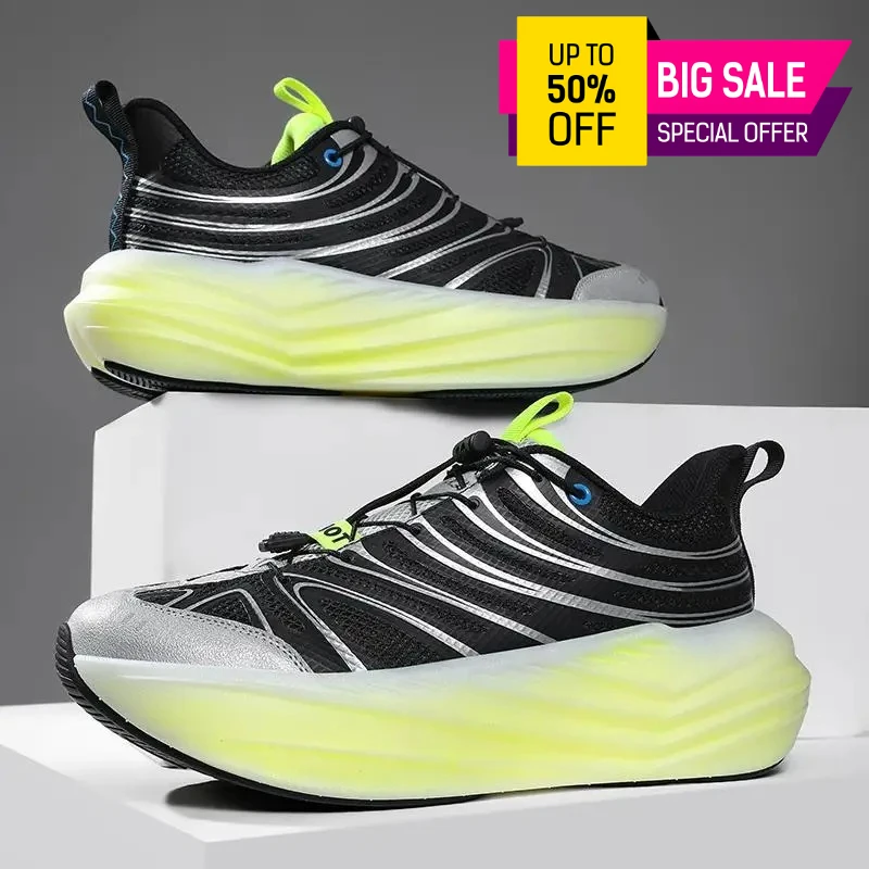 

Large Size Spring Cross-Border Casual Running Men's Shoes Jelly Sole Elastic Band Sporty Mesh Upper round Toe Other Occasions