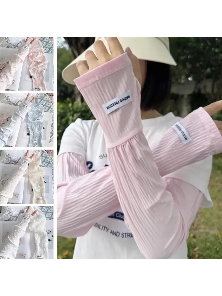AliExpress NONE New Summer Ice Silk Sunscreen Sleeve Butterfly Print Sun Uv Protection Arm Sleeves Cycling Driving Gloves Keep Warm Comfortable