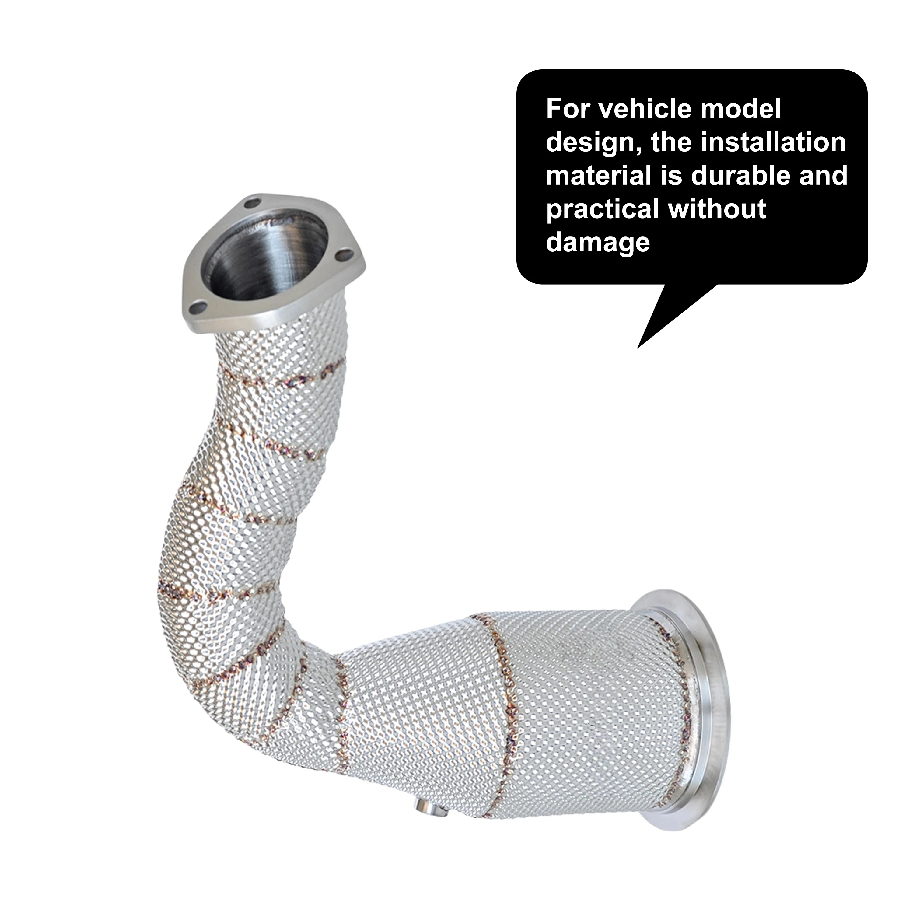 ACE SUS304 Hochwertiges Auspuff-Katalysator-Downpipe für Porsche Cayenne 2017-2019 3.0T mit Hitzeschild Auspuffrohre – Detail 4