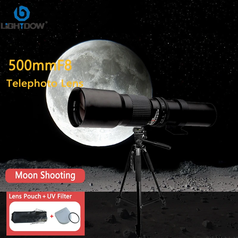 Lightdow Manual Telephoto Lens 500mm F8.0 for Canon EOS 80D 250D 2000D 4000D 200D 9000D 800D Nikon D3500 D850 Sony Camera Lens