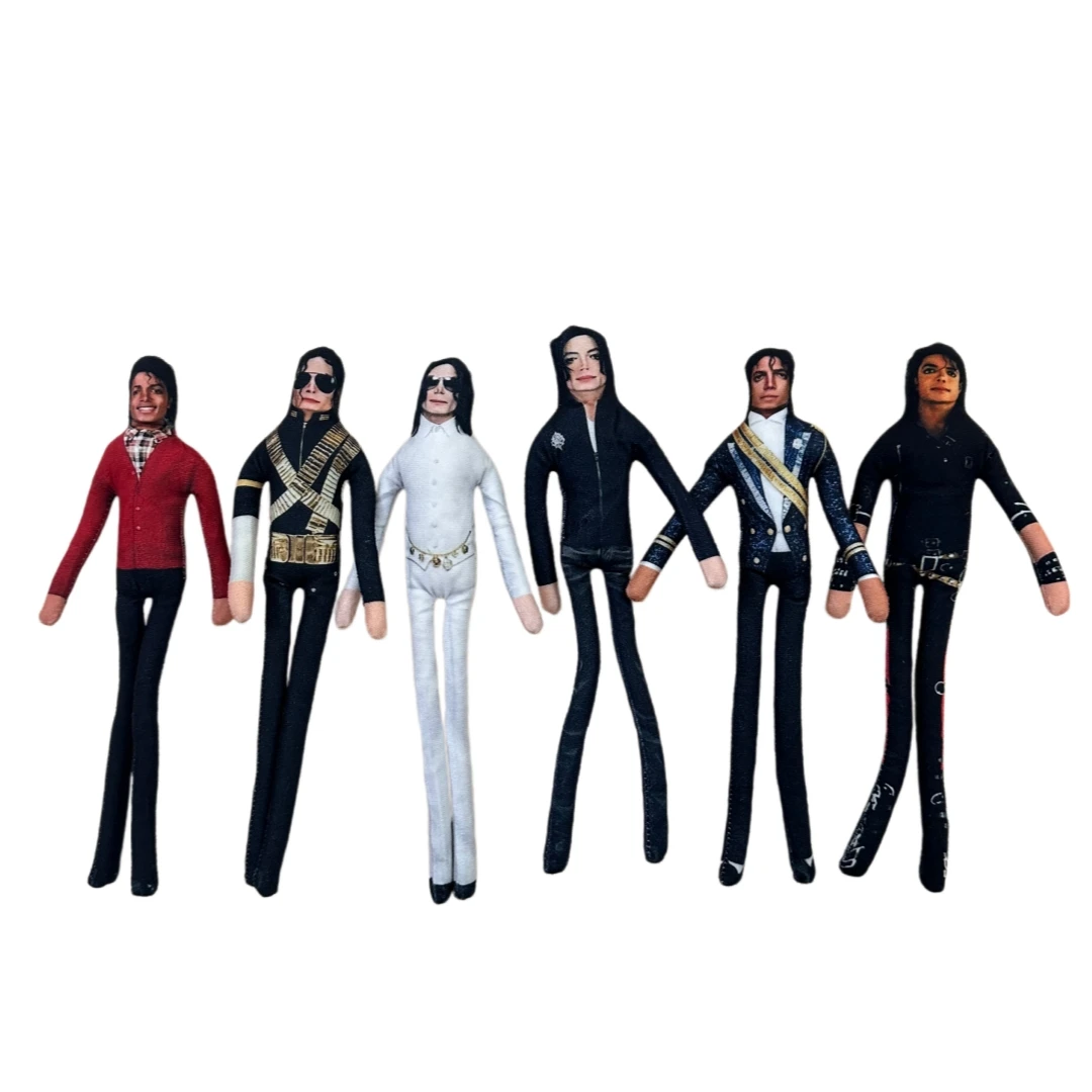 1-6pcs Michael Jackson Cosplay Prop Doll Plush Figure Joint Mobility Soft Stuffed Room Decor Collection Gift Abstract Design