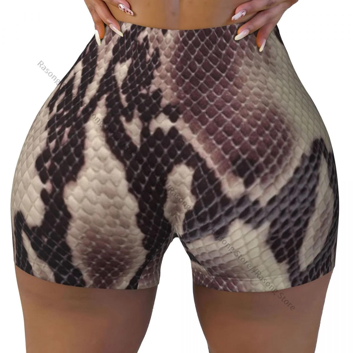 Women Yoga Shorts Snake Pattern Workout Shorts Fitness quick-dry Ladies Yoga Gym Running Short Pants Sportswear