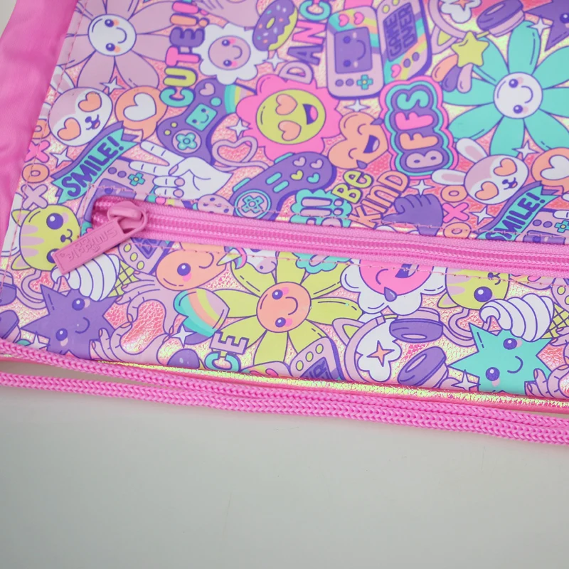 Smiggle-mochila de alta calidad para estudiantes, bolsa versátil con cordón, Rosa bonita, girasol, original de Australia, Gran oferta