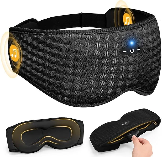 Bluetooth 3D Eye Mask Sleep Eyes Mask Light Blocking Nap Airplane Travel Wireless Sleep Mask Earphones Adjustable Washable Gift