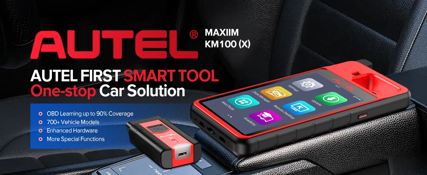 Autel MaxiIM KM100X KM100 KM100E Schlüsselanhänger-Programmiergerät Wegfahrsperre Neues Auto-Diagnosescanner Drahtloses Auto-Tool 60s Schlüsselgenerierung OBD IMMO Schlüssellernfunktion Chip lesen/bearbeiten/klonen Lebenslange kostenlose Updates Auto VIN & Scan VIN/Kennzeichen Android 9.0 2+64GB 5,5 Zoll – Detail 1