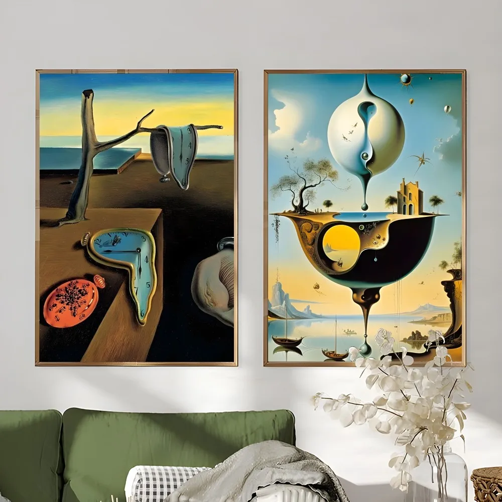 S-Salvador Dali Abstract Art Poster Sticky Wall Art Printing Waterproof Home Living Bed Room Bar Aesthetic Decor - Image 4