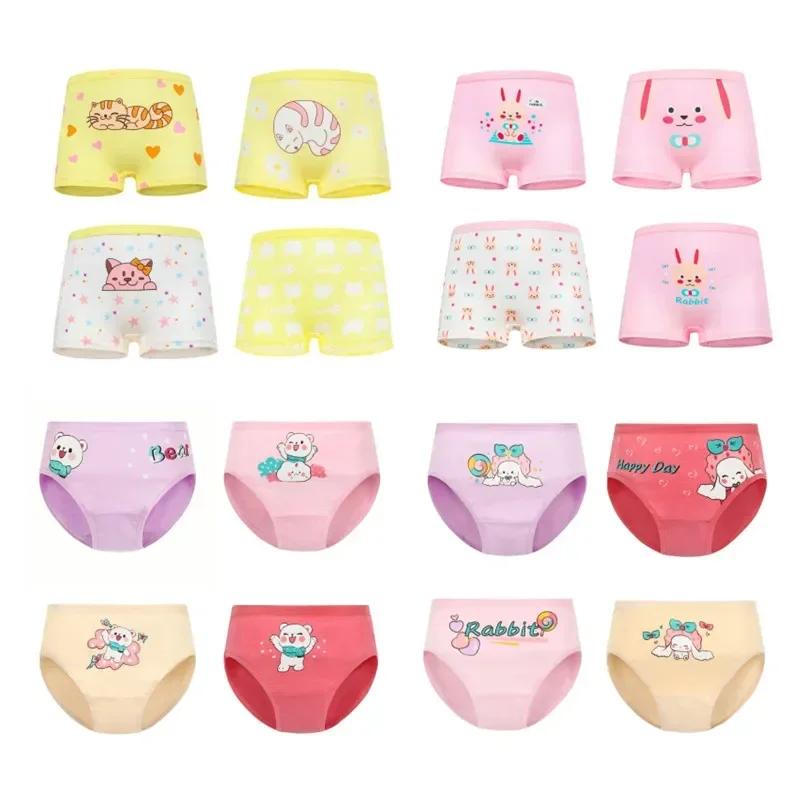 

10Pieces/Lot Children Underwear Cotton Girls Panties Cute Kids Boxer Briefs Soft Pants 2-10Years