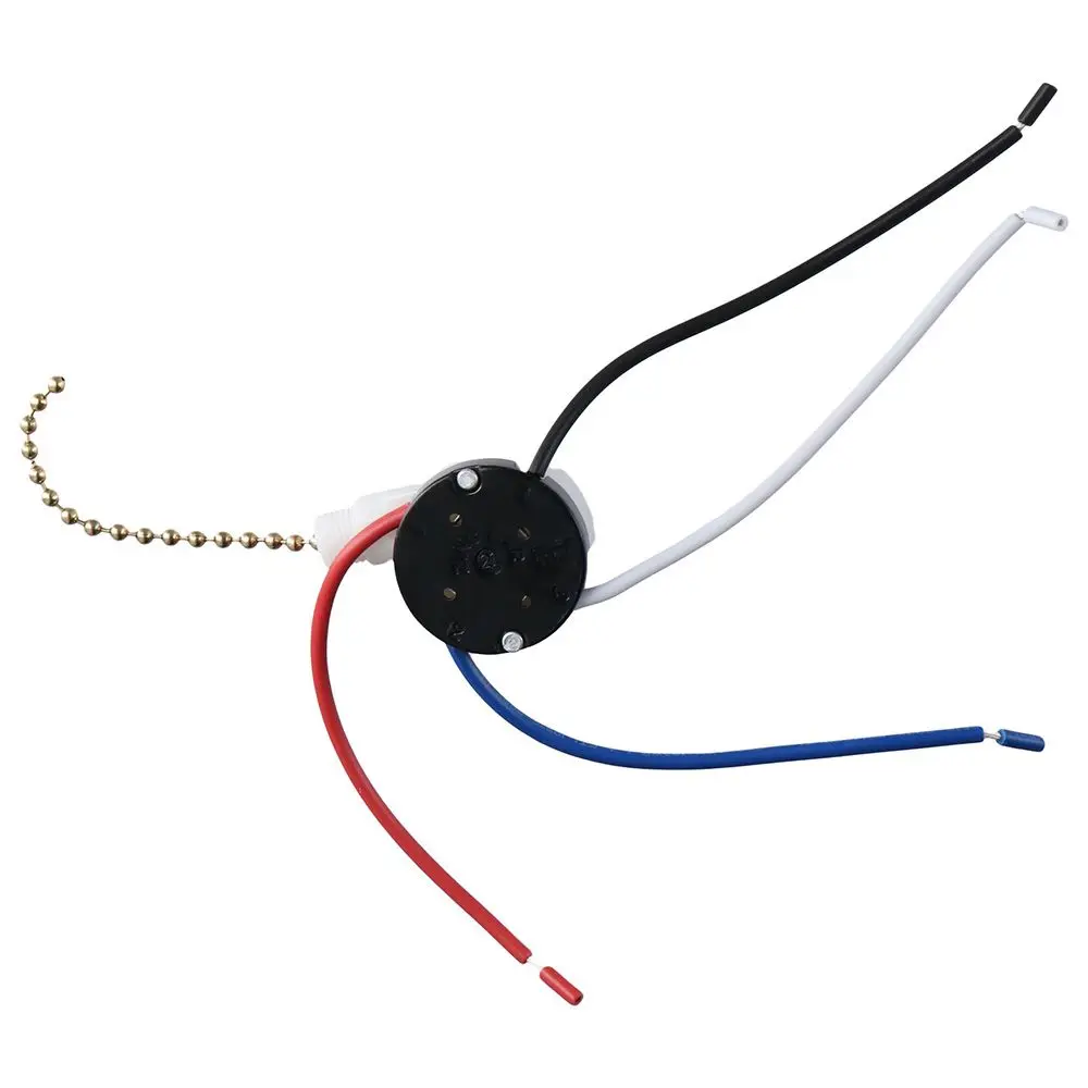 ZE-208s Ceiling Fan Switch E89885 Nickel Fan Pull Chain Switch 3 Speed 4 Wire for Fan Light Replacement Light Switch
