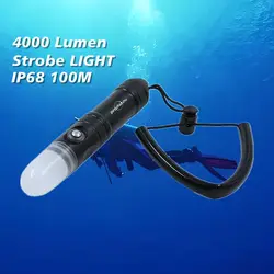 4000 Lumen LED Strobe Signal Diving Light IP68 100M USB C Magnetic Charging 21700 Battery Scuba Buddy Signal Light