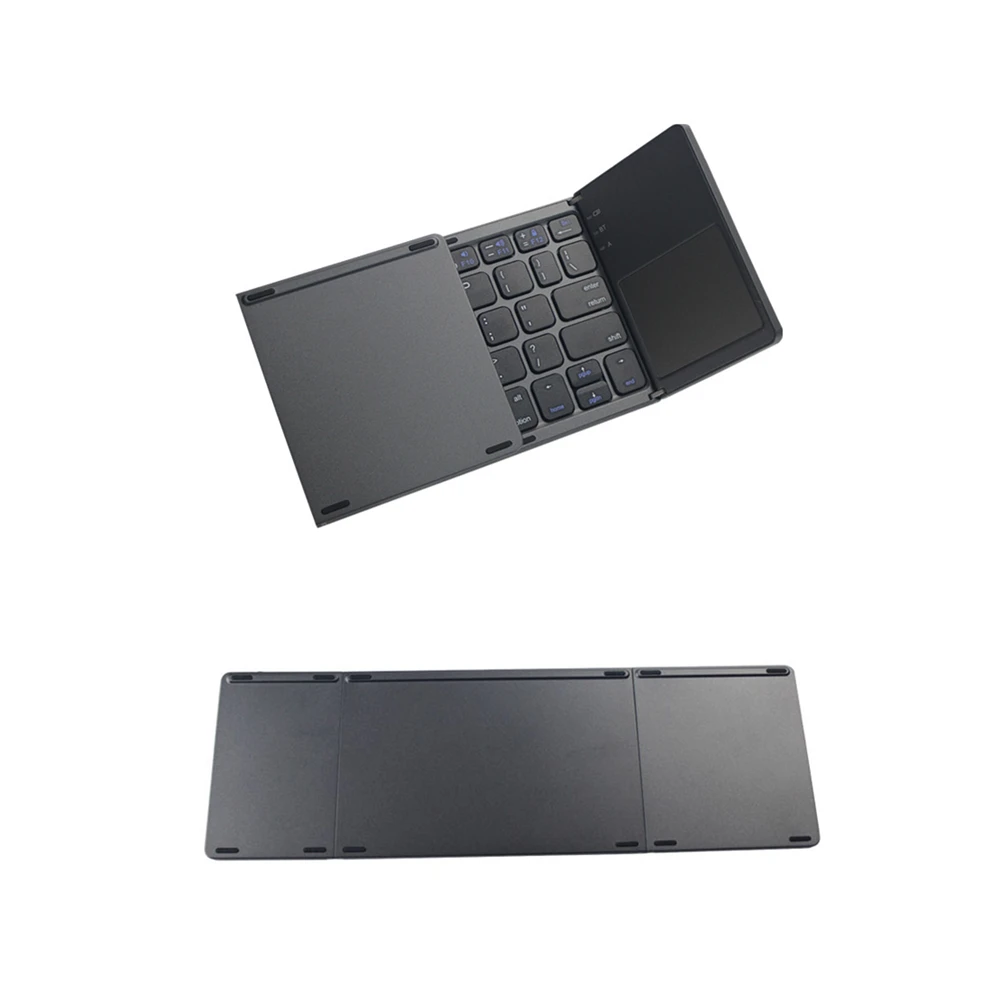 

Foldable Bluetooth-compatible Keyboard BT and USB Wired Rechargeable Mini Keyboard with Touchpad Mouse For Android, Windows, PC