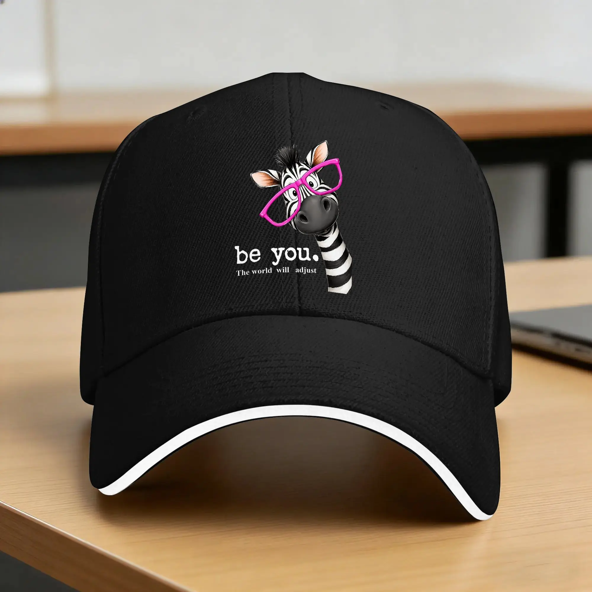Be You The World Will Adjust Cute Lover Zebra Baseball Cap  Outdoor Gym Sun Trucker Hat Unisex Men Vintage Custom Baseball Caps
