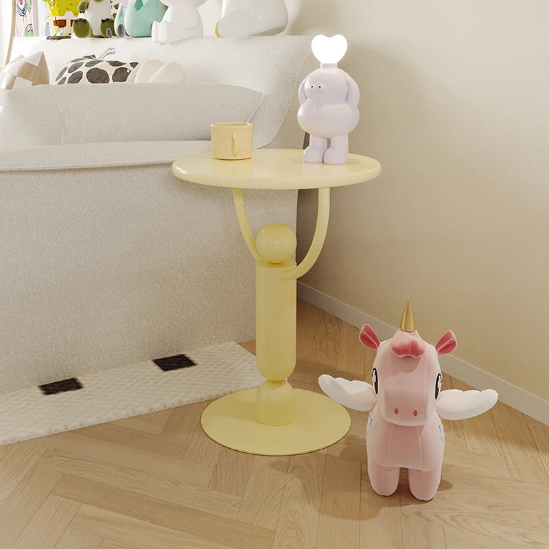 Simple Modern Small Apartment Sofa Iron Side Table Corner Table Light Luxury Creative Small Round Table Home Decoration