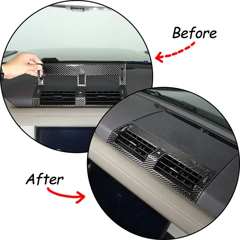 

For Land Rover Defender 90 110 2020-2024 Soft Carbon Fiber Car Center Control Air Vent Frame Decorative Stickers Car Accessories