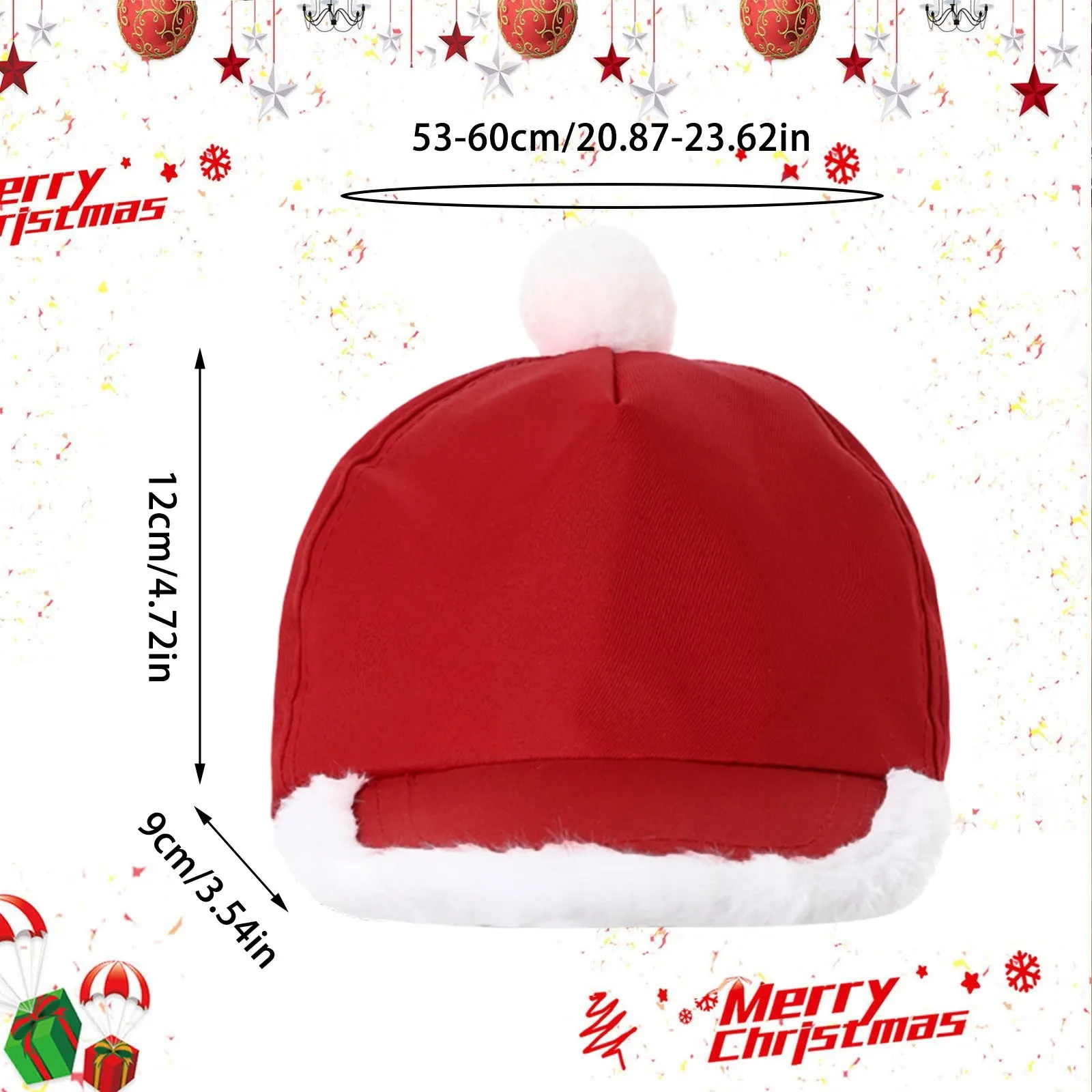 Couples Winter Christmas Hat Men Women Red Peaked Baseball Cap Santa Claus Visor Hat Xmas Hats New Year Festive Party Decor Gift