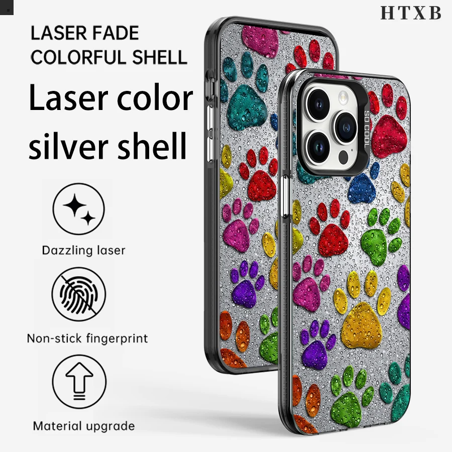 Стеклянный чехол для телефона с принтом собачьей лапы для iPhone 17–11 Pro Max Plus