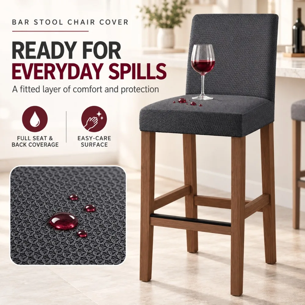Stretch Checkered Thickened Integrated Chair Cover Anti Stain for Hotel Restaurant Dining Room