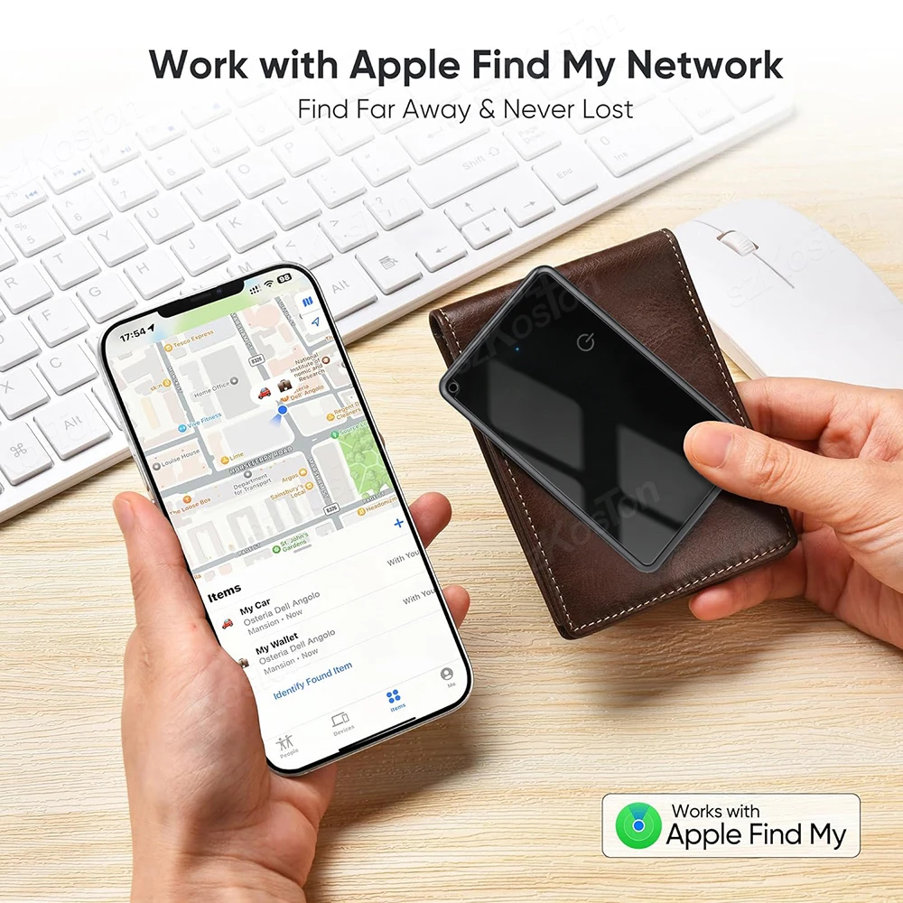 Localizador de cartão GPS Tracker funciona com encontrar meu aplicativo para carteira Smart Tag Globle Position mini localizador apenas para sistema