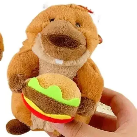 Bonito criativo marmota pingente de pelúcia dos desenhos animados animal de pelúcia boneca chaveiro mochila pendurado decoração chaveiro presentes