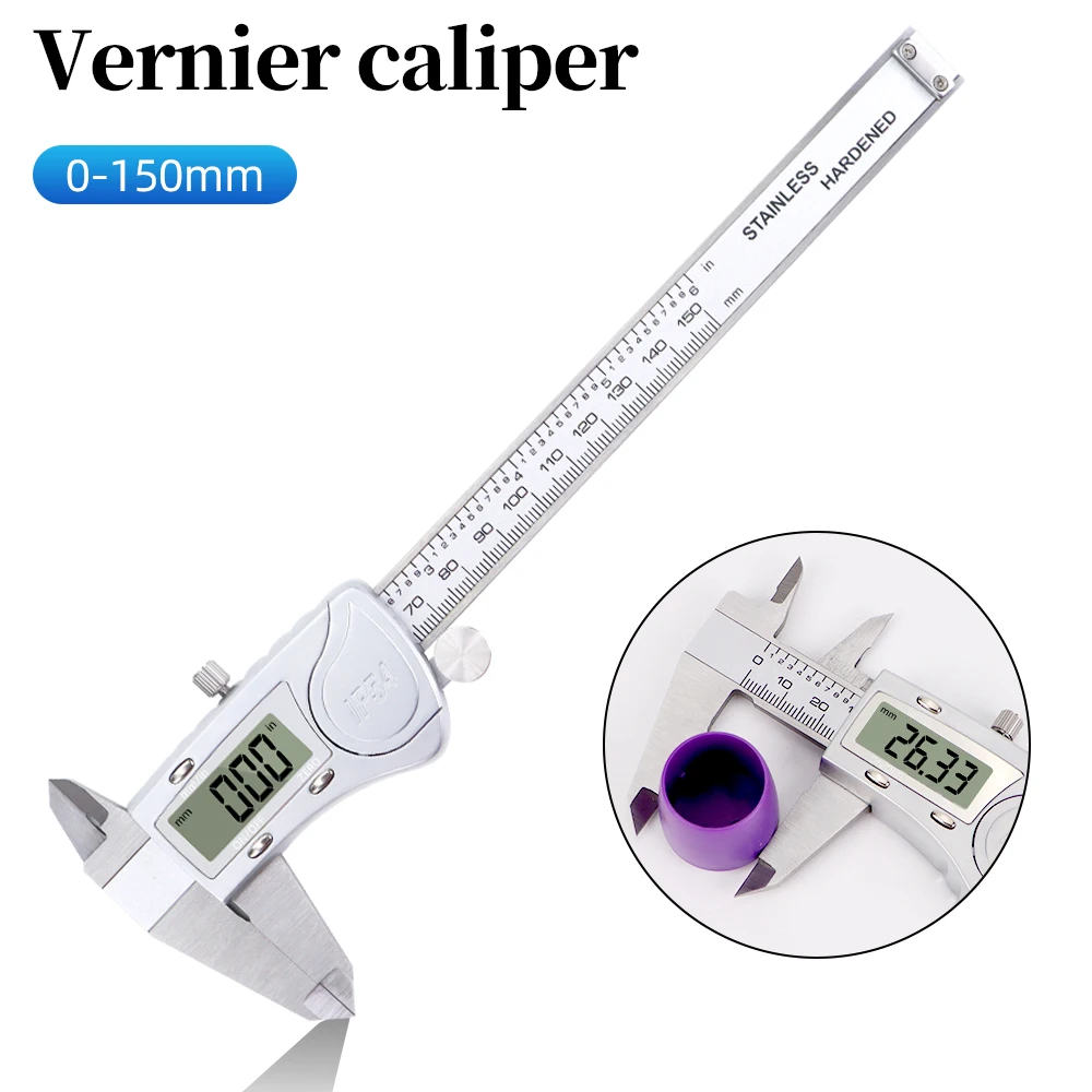 0-150mm Vernier Caliper IP54 Stainless Steel Digital Caliper Inner Outer Diameter Woodworking Gauge Tools Measuring Ruler