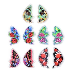 6pc Butterfly/Animal/Rose Painting Acrylic Pendant Jewelry Accessories Handmade Connector DIY Women's Earring Components