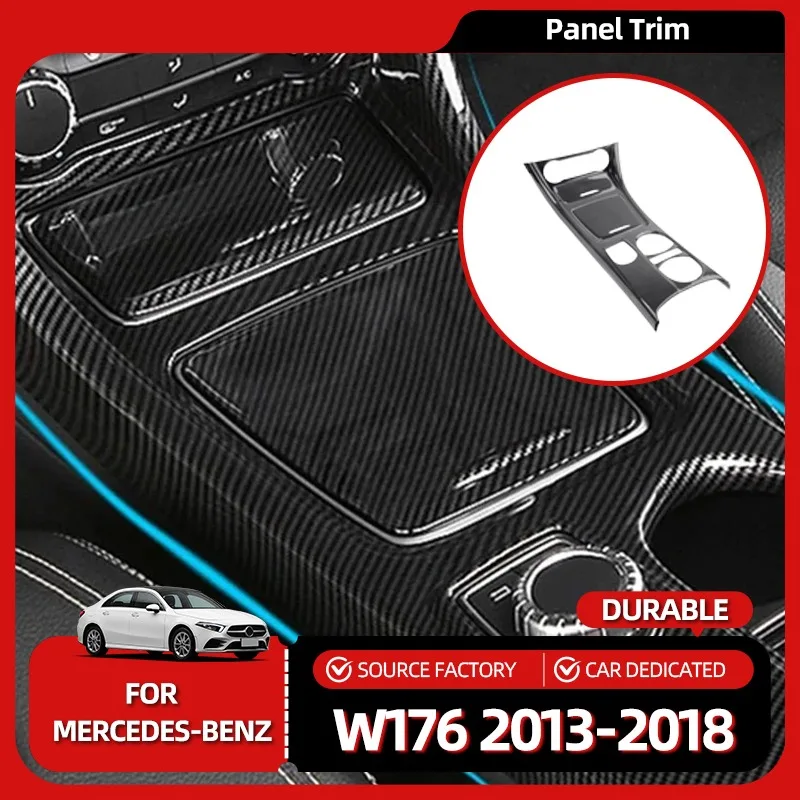 

Внутренние наклейки на центральную консоль автомобиля, держатель для стакана с водой, отделка панели для Mercedes Benz GLA CLA A Class W176 2013-2018 LHD ABS Carbon