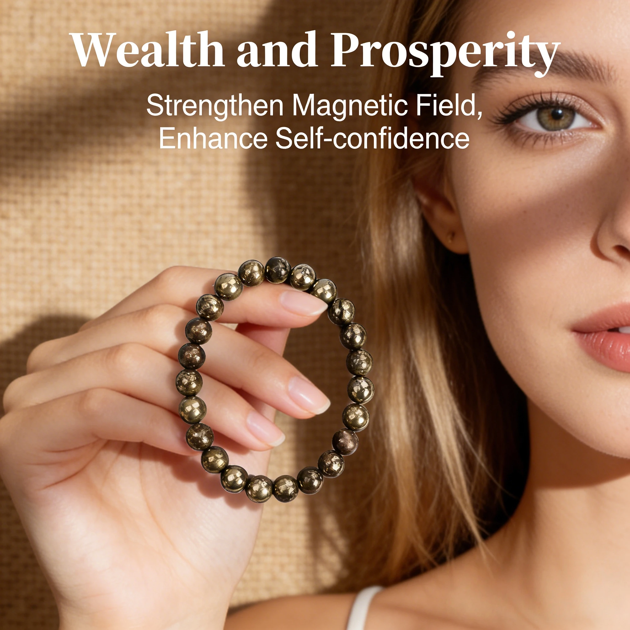 Bracelets en Pyrite Naturelle 6 8 10mm Rondes, Cristaux de Guérison, Attraction de Richesse et de Prospérité, Charme Reiki, Nouveaux Bijoux Perlés pour Femmes