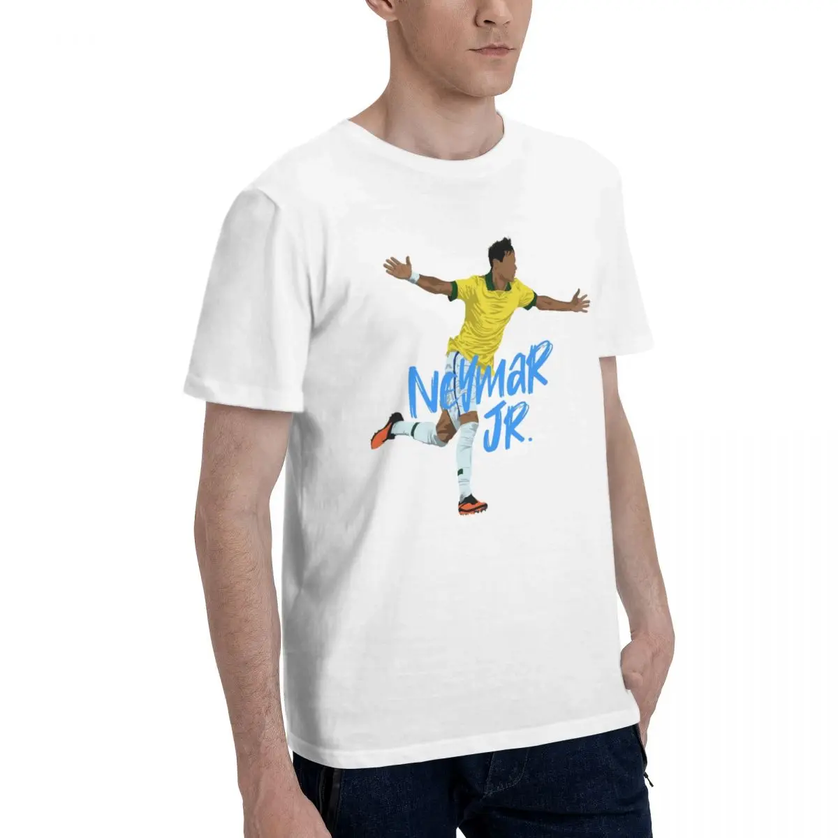 Neymar And Jr Brazil Celebrate Soccer Striker 73 Movement T-shirts Travel Kemp Novelty