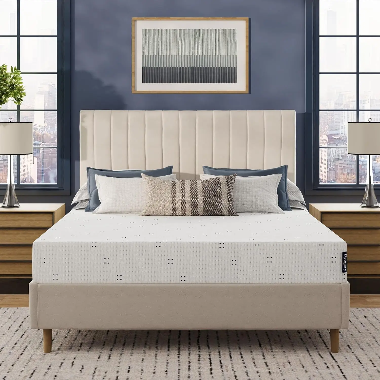 Full Size 8 Inch Gel Memory Foam Mattress Firm Support Cooling Pressure Relief Fiberglass Free CertiPUR-US, Customized