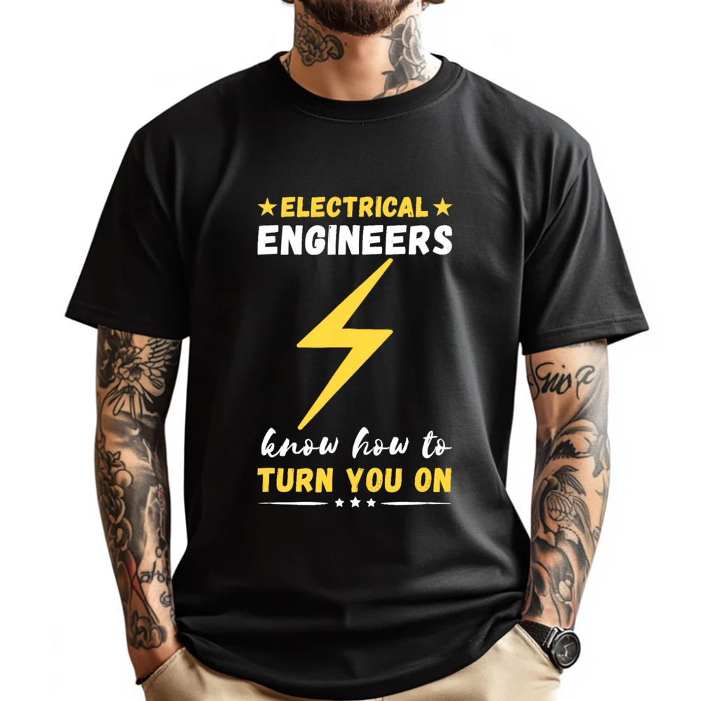 

Electrical Engineer Voltage Power Turn You On Electrician Shirts Graphic Tee Designer Clothes Men Halloween