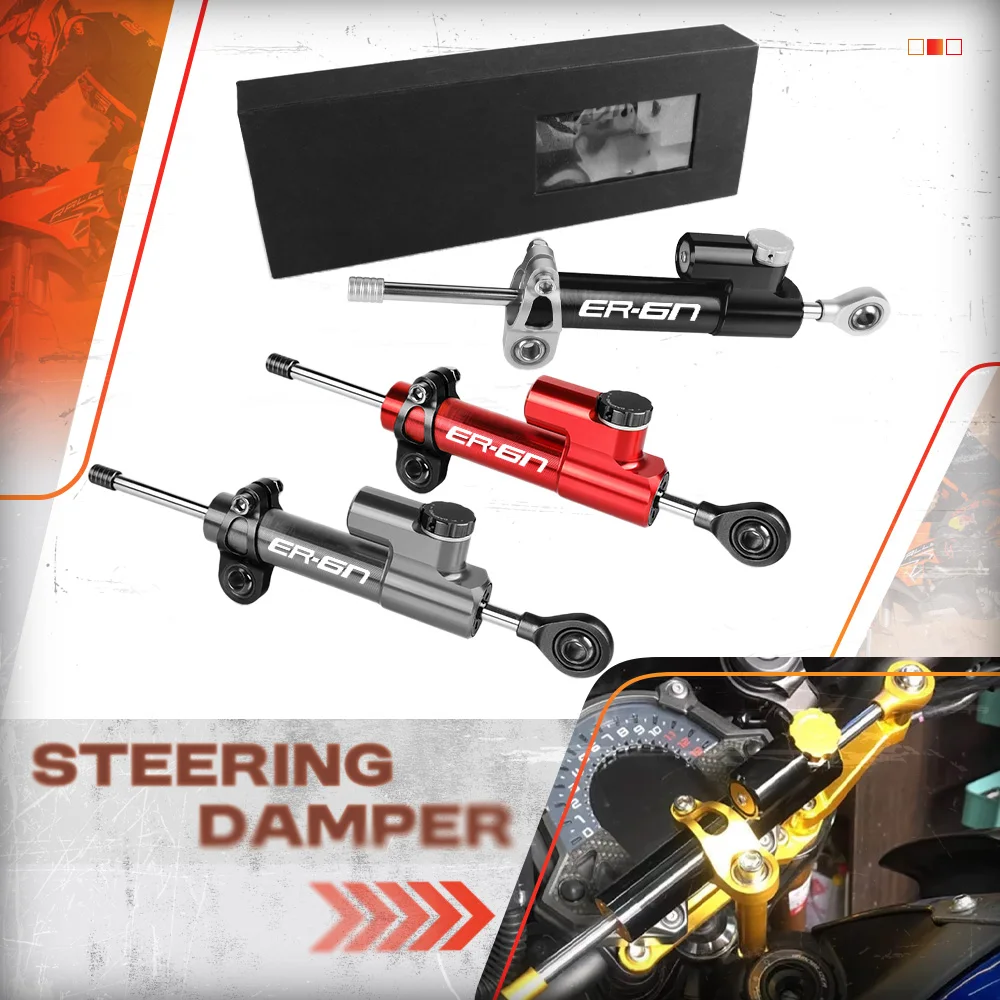 

For Kawasaki ER-6N ER6N ER 6N ALL YEARS Universal Motorcycle Accessories Adjustable Steering Damper Stabilizer Safety Control