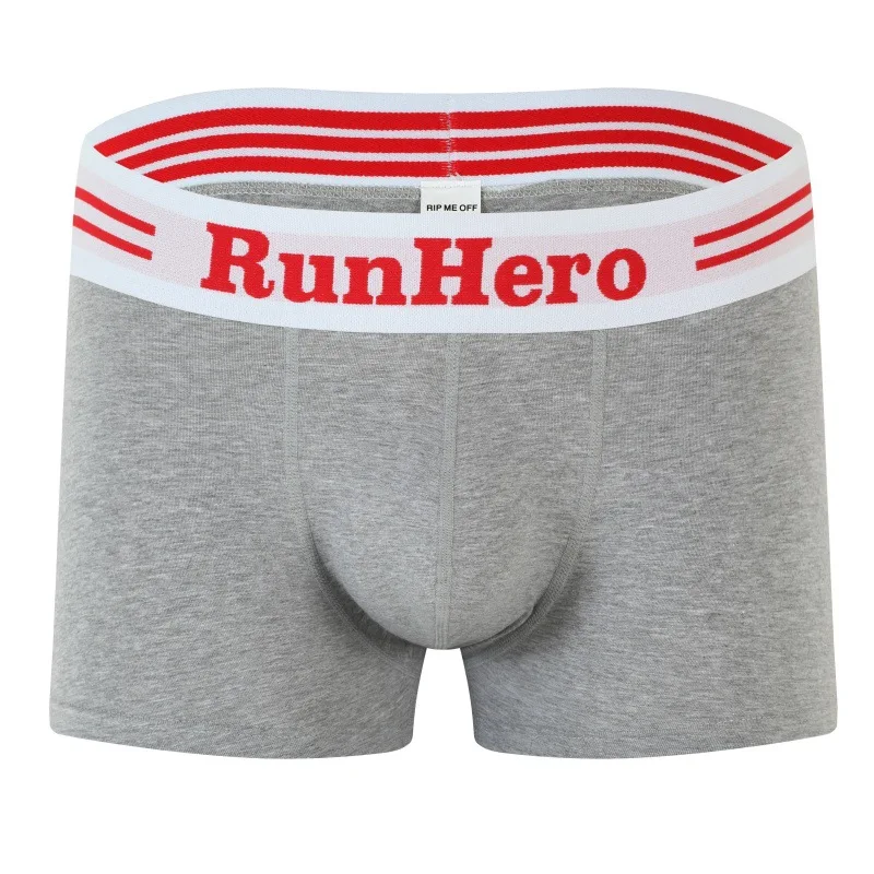 

Men's Cotton Boxer Briefs - Breathable U-Pouch Underwear with Striped Elastic Waistband