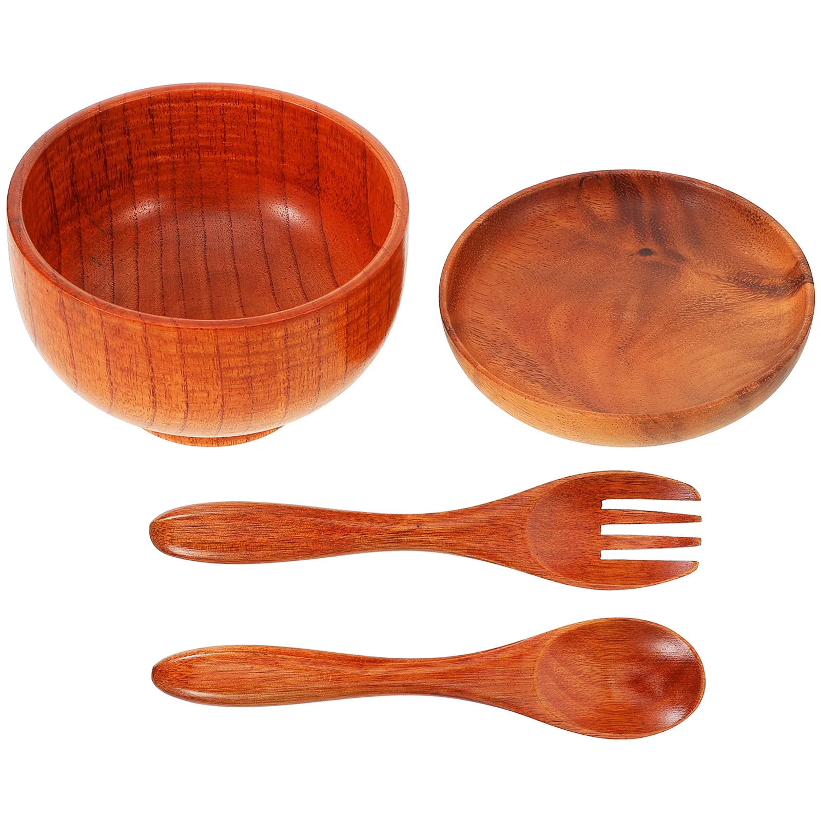 

1Set Wooden Salad Bowl Set Natural Light Wooden Serving Bowl with Spoon Fork for Home Restaurant Food Serving Pasta Salad Fruit