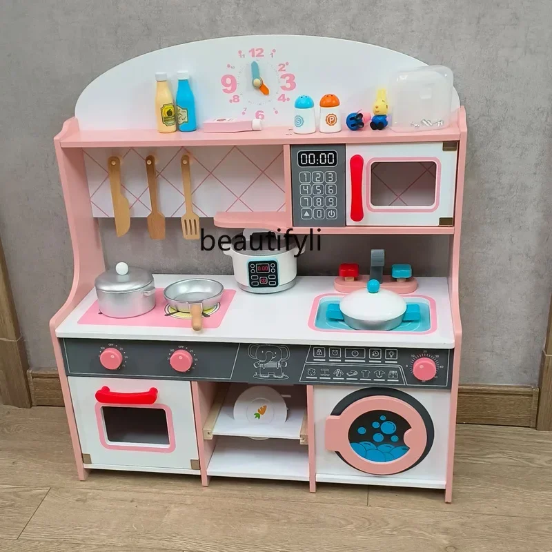 Baby Doll Children's Refrigerator Wooden Wood Simulation Mini Set