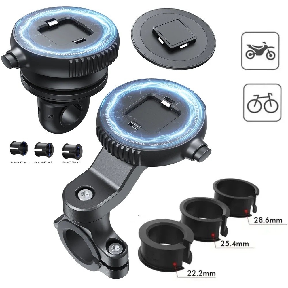 AliExpress NONE Magnetic Motor Phone Holder Quick Attach Bike Stem/Review Mirror Bracket Mount With/Without Absorber for 4.7-7.2inch Mobiles