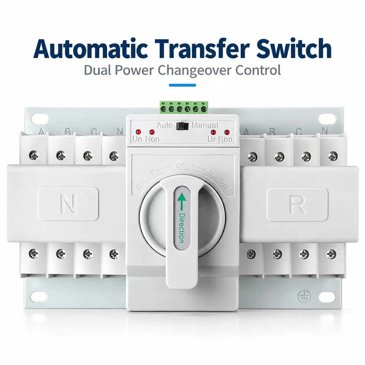 AOLIVIYA 63A 4P Automatic Transfer Switch ATS Dual Power Changeover Switch Three Phase Four Wire 220V Manual Auto
