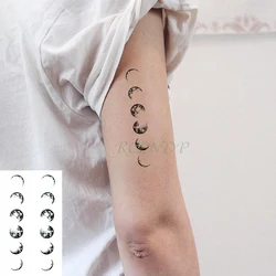 Autocollant de Tatouage Temporaire Étanche pour Homme et Femme, Lune Incurvée, Flash