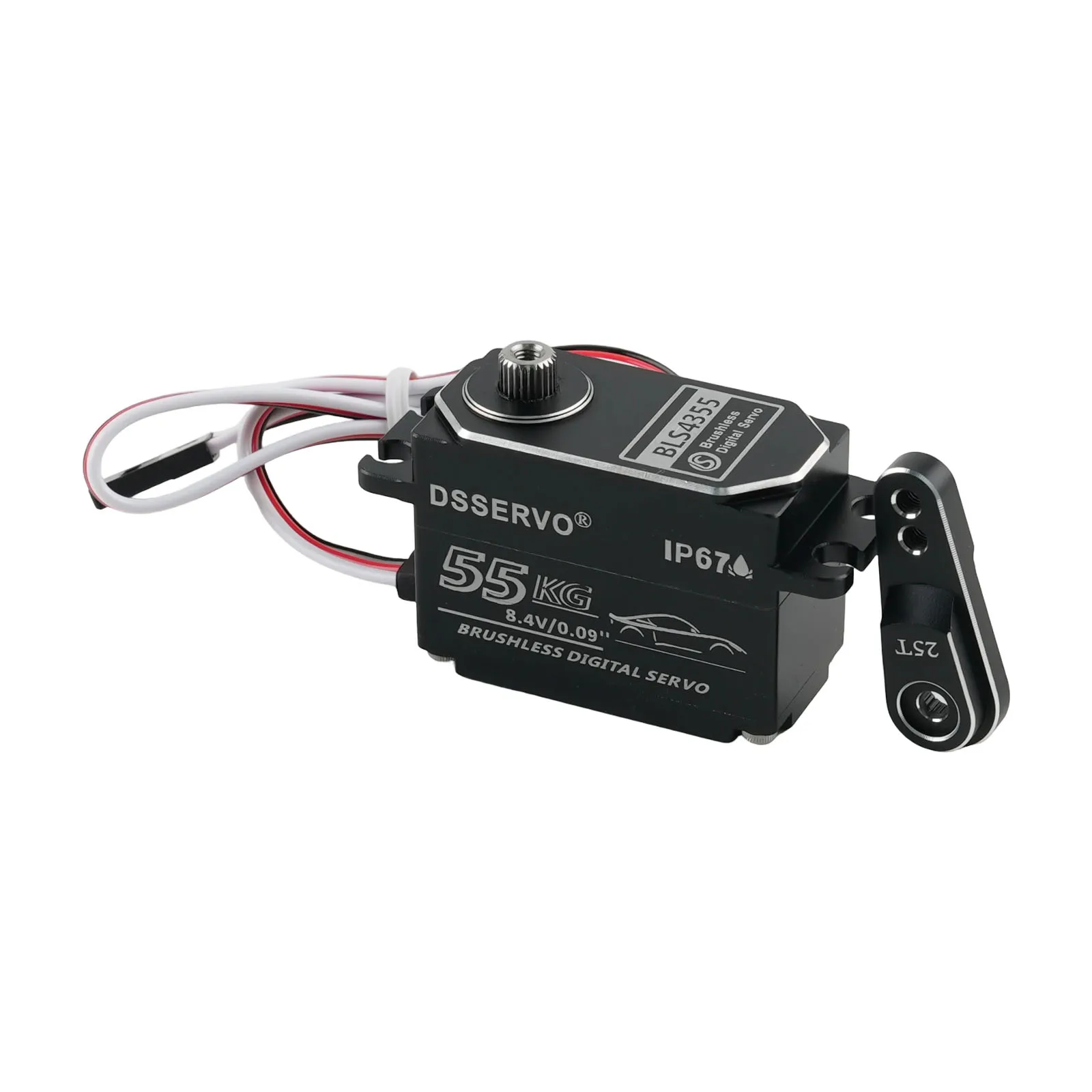 Moteur sans balais servo numérique tout en métal BLS4355 55KG à corps court 180 ° /270 °   Pièces de servos à commande d'angle pour modèle de robot/voiture RC