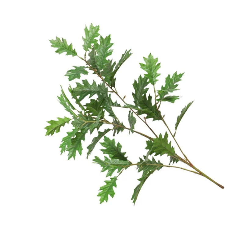 

E9 Artificial Oak Leaves Silk Fabric Leaves Flexible Iron Stem Decorative Faux Oak Leaves Home Decor Outdoor Artificial Plants