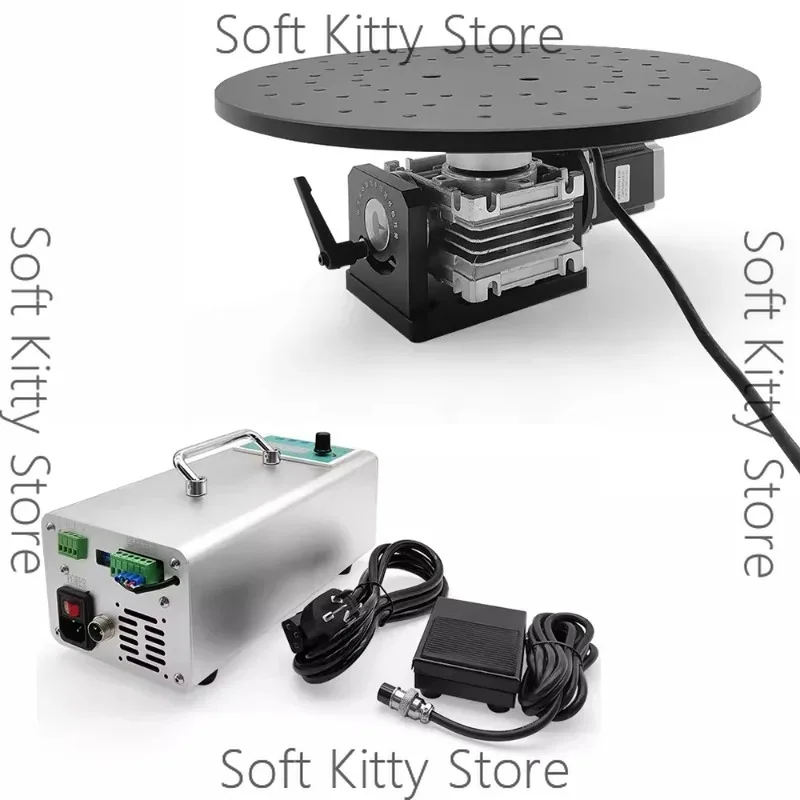 Electric 360° Rotary Turntable Precision Rotating Platform Diameter 300MM Workbench With Speed Controller and Foot Switch