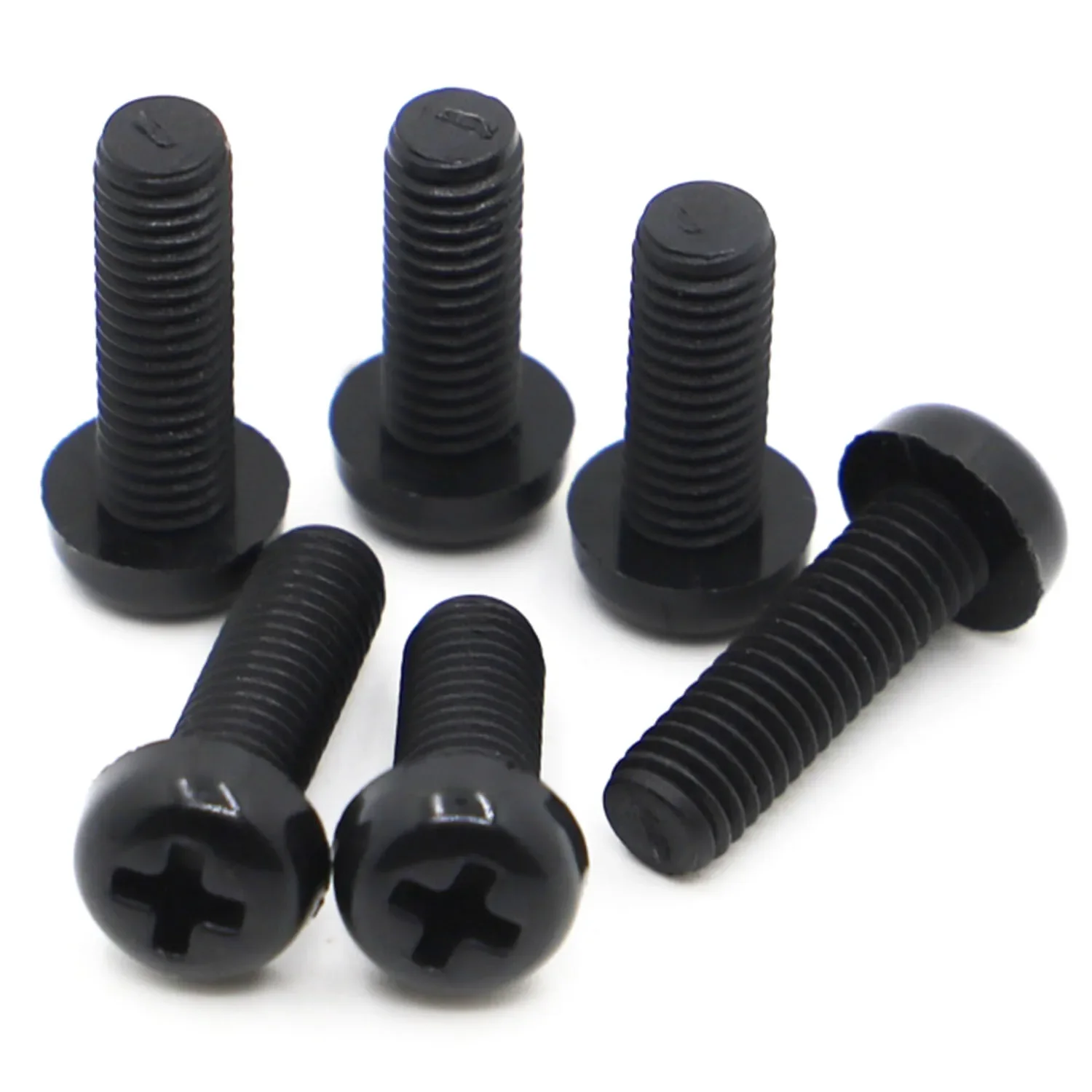 10/20/50pcs M2 M2.5 M3 M4 M5 M6 M8 Diameter 2 2.5 3 4 5 6 8mm Black Nylon Plastic Insulated Cross Phillips Pan Head Bolt Screw