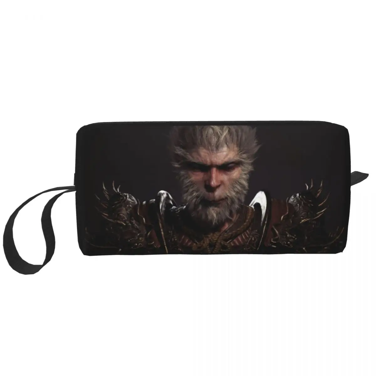 Custom Fashion Monkey King Wukong Myth And Folklore Travel Toiletry Bag for Video Game Cosmetic Makeup Bag Beauty Storage Dopp