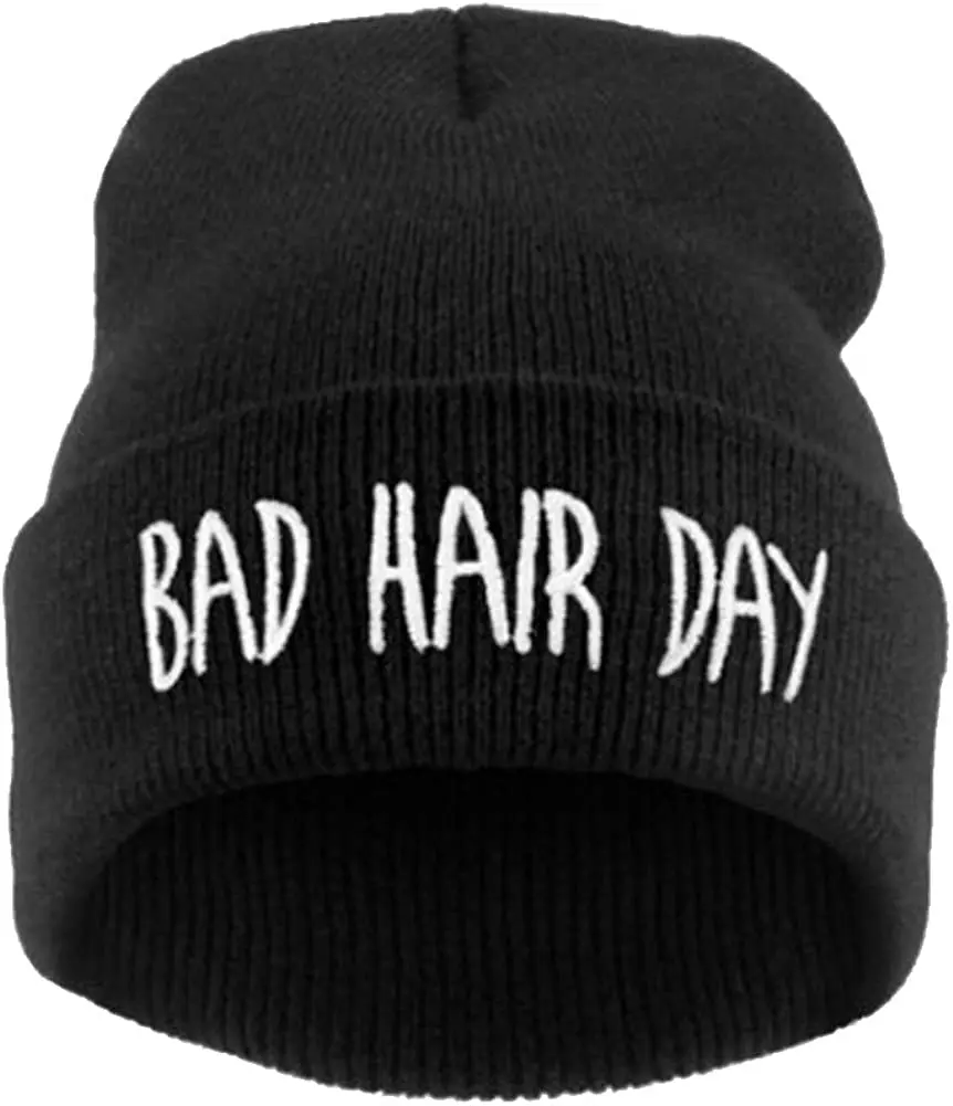 15 Colors Winter Unisex Funny Bad Hair Day Hip Pop Beanie Hat Women Men Ski Cap