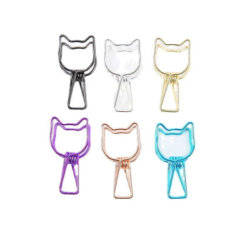 6PCs/Set Cute Kawaii Photo Decorative Metal Quality Binder Paper Clips Desk Office Accessories School Supplies