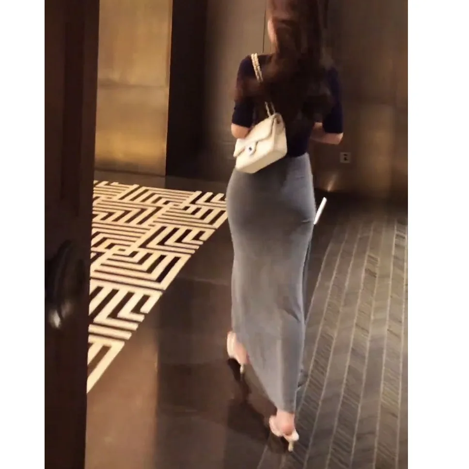 Elastisches Dr. Pure Desirable Spicy Girl Sommer 2022, neues Sle, kleine Größe, bodenlang, asymmetrisch, schlankmachend, hohe Taille, S...