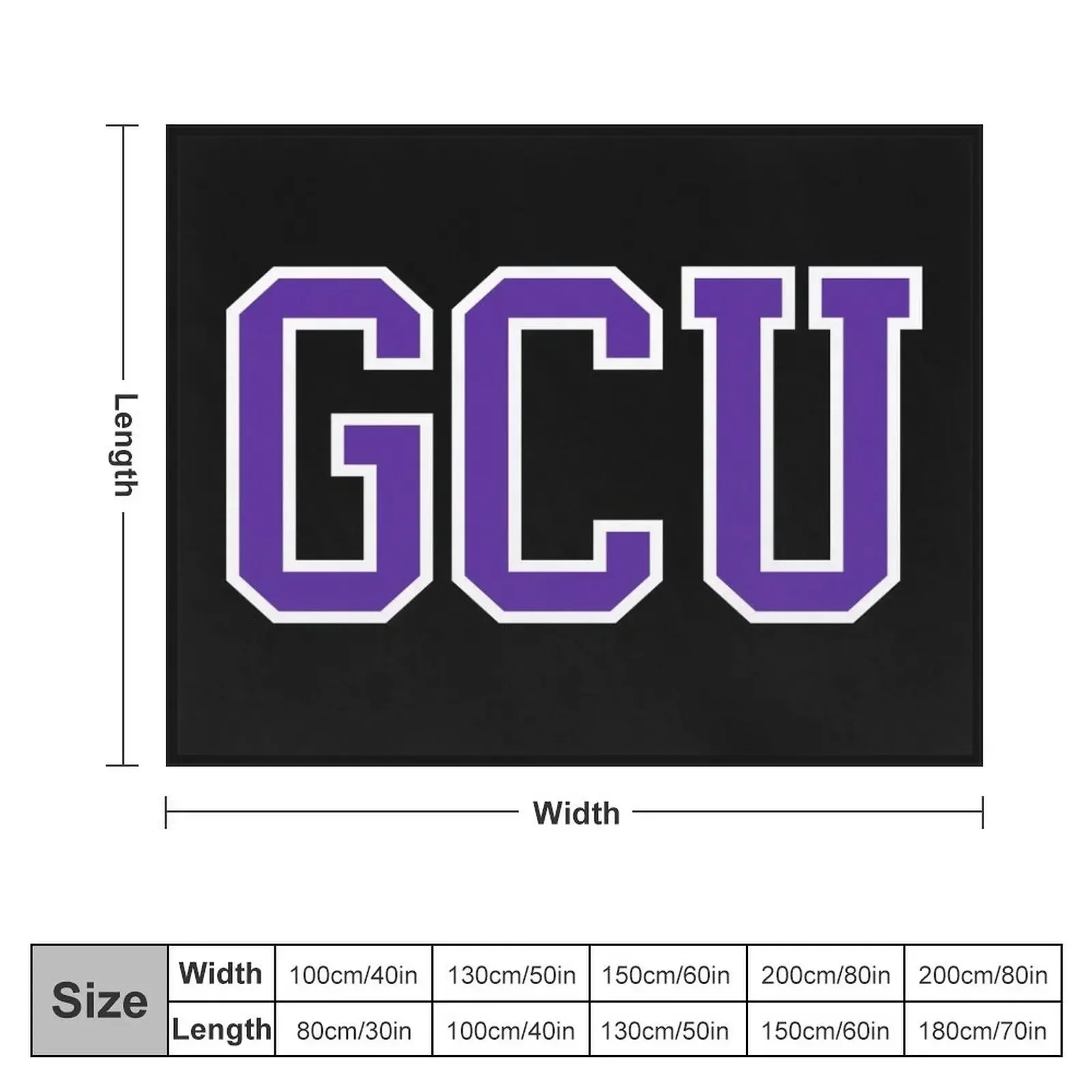 gcu - college font Throw Blanket Camping Bed linens Weighted Blankets