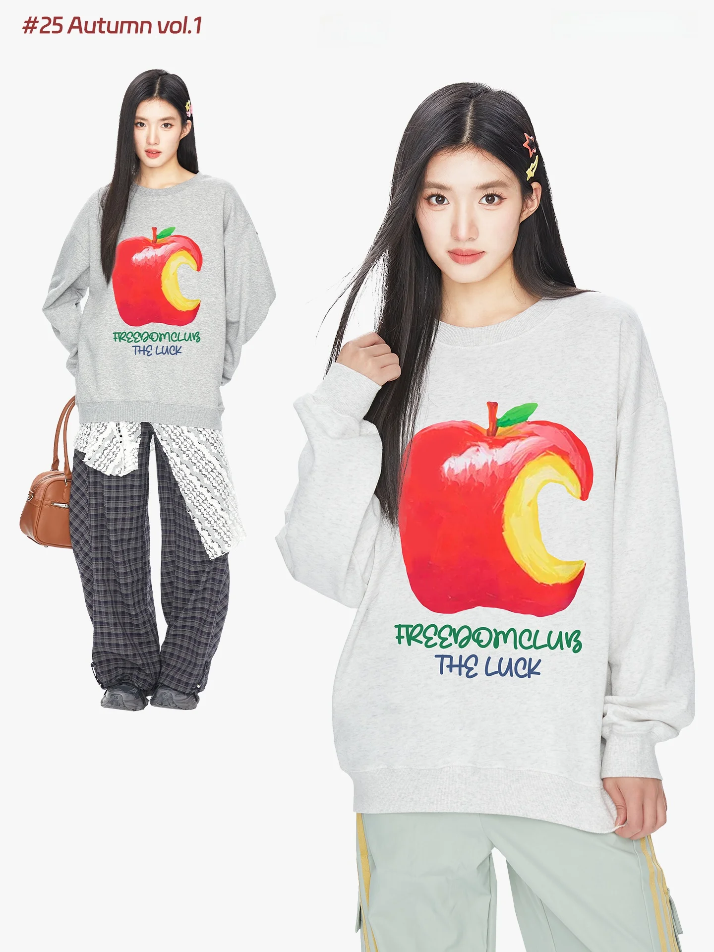 

Женская толстовка с круглым вырезом и абстрактным принтом Freedom, осенне-зимняя, модный дизайн, забавная, свободного кроя, в корейском стиле