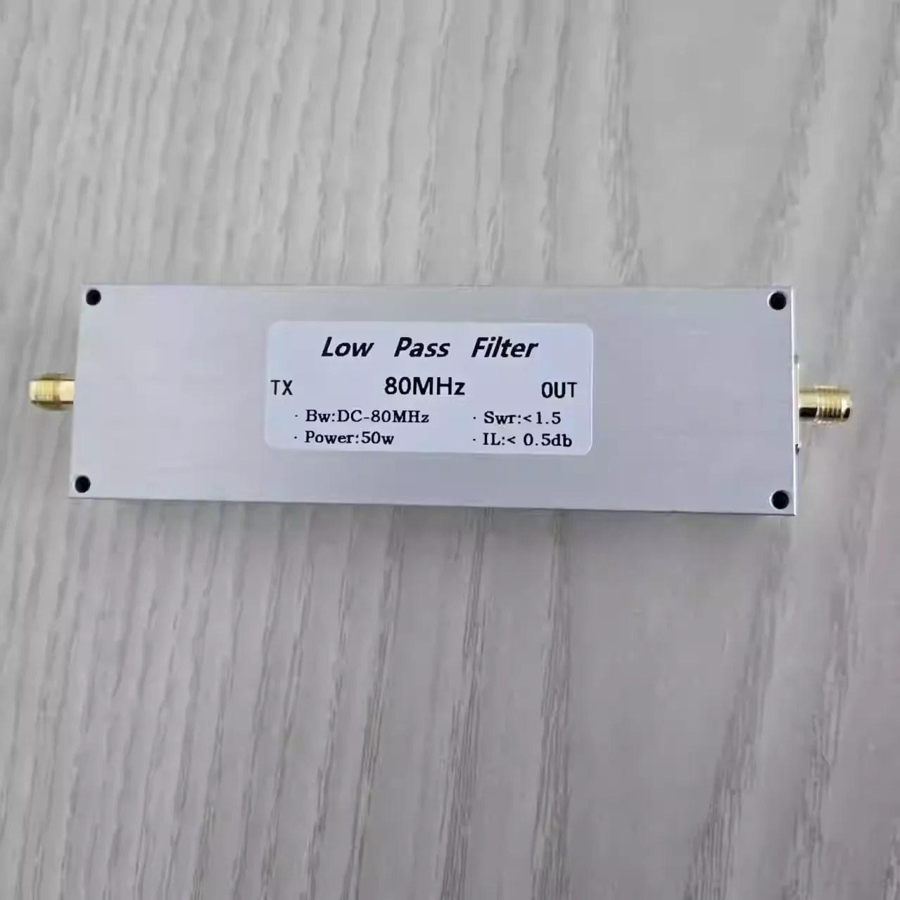 

Низкочастотный фильтр LPF-80M-50WSMA с разъемом SMA, 50 Вт, 80 МГц