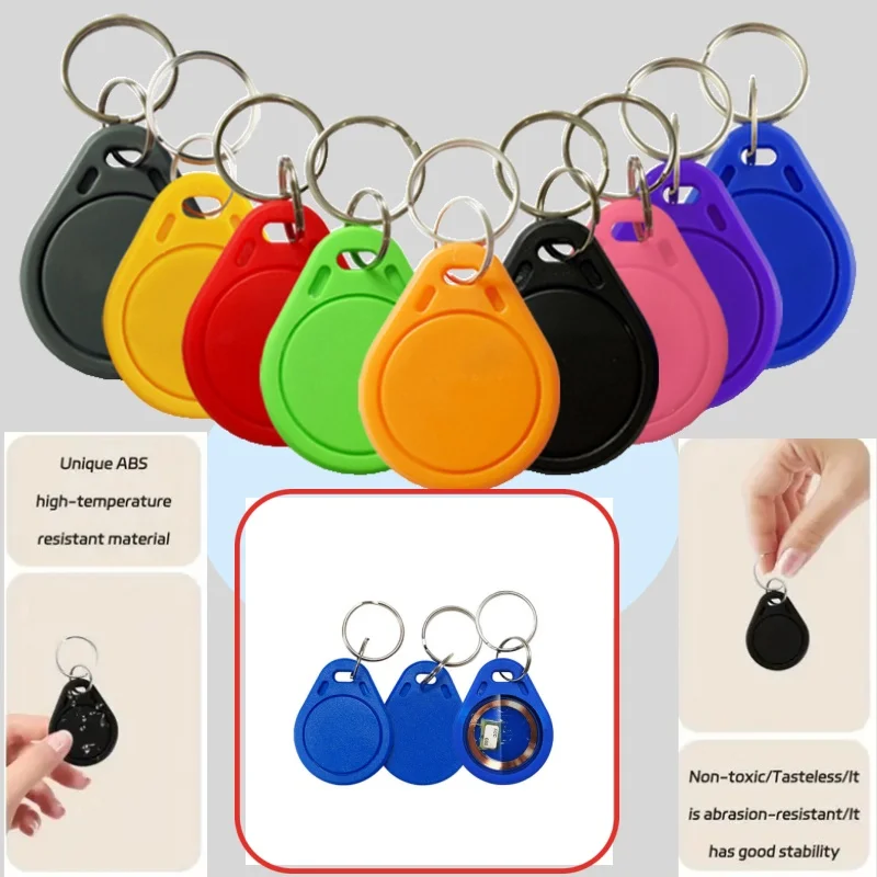 10P Keychain RFID Keyfob IC Card 13.56MHz Smart Keyfobs Key Tags Access Control Chip M1 S50 1K nfc business card tag nfc key tag