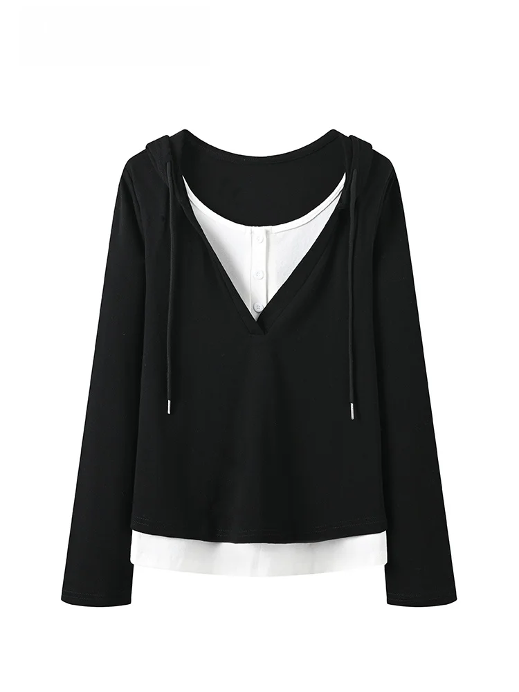 

Свободная женская толстовка с длинными рукавами, большие размеры, новинка весенней коллекции, повседневный универсальный топ для полных женщин